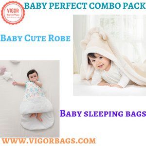 Cute Robe For your New born Baby & Cotton Baby sleeping bags Combo
